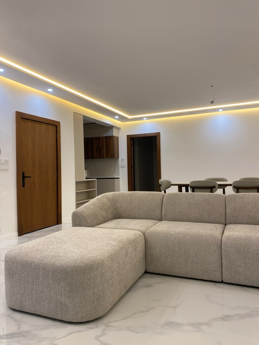Canapé modulaire en bouclette
